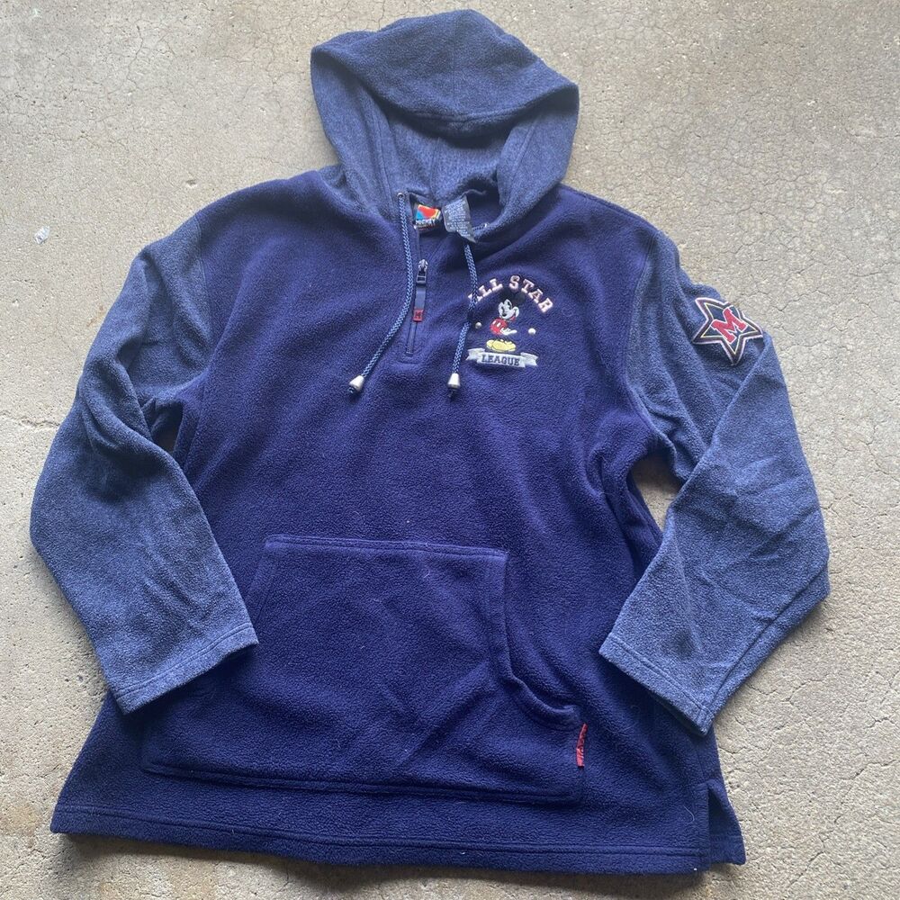 Vintage Mickey Unlimited All Star League Fleece Hoodie 90s Disney Women 14W 16W